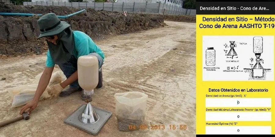 Control de compactación con cono de arena en Pamplona: precisión según normativa UNE